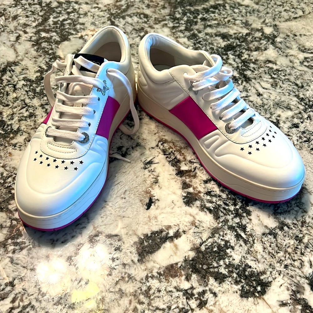 Jimmy Choo pink star sneakers